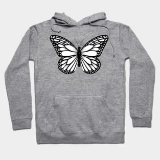 Monarch Butterfly - Black and White Hoodie